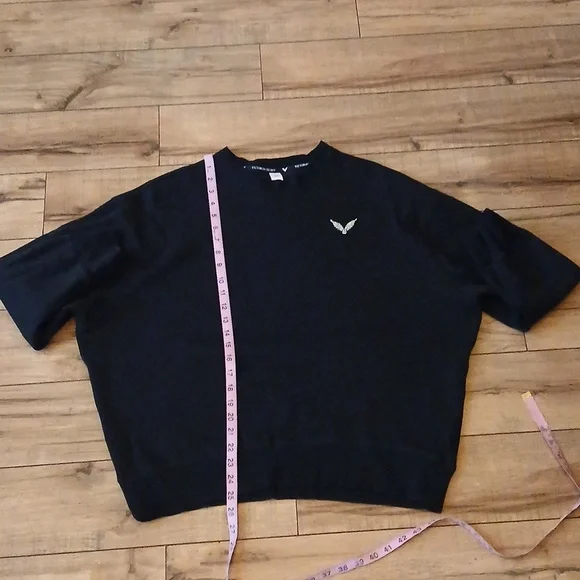 Victoria's Secret Angel Rhinestones Logo Women's Black Fleece Sweatshirt. Size M - Picture 14 of 17
